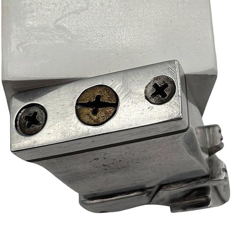 Hand Made Bespoke Silver Art Deco Sphinx Lift Arm Lighter w/ Geometric Inlay - 5