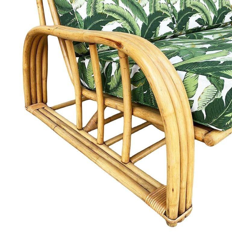 Restored Rattan 3-Strand Sectional Settee Sofa by Paul Laszlo for Ficks Reed - 13