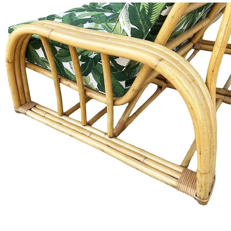 Restored Rattan 3-Strand Sectional Settee Sofa by Paul Laszlo for Ficks Reed - 14
