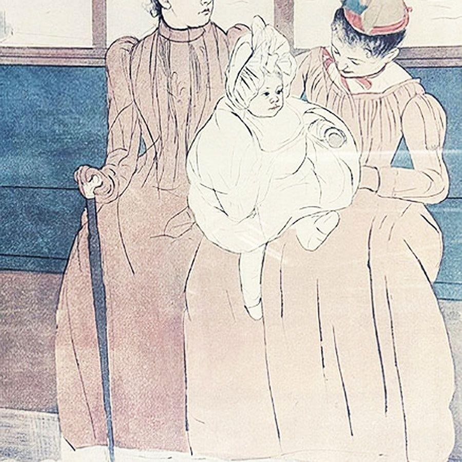 1977 Mary Cassatt In the Omnibus New York Library Art Gallery Poster, Framed - 2