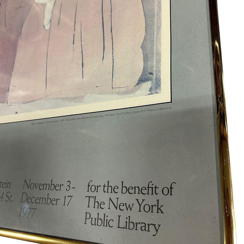 1977 Mary Cassatt In the Omnibus New York Library Art Gallery Poster, Framed - 5