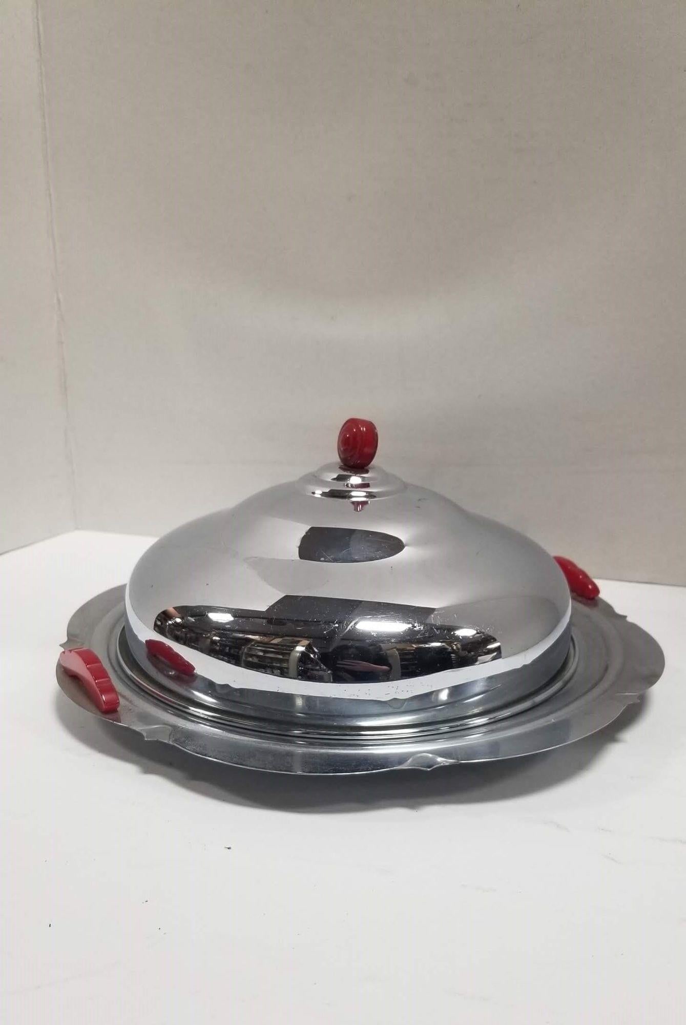 Midcentury Chrome Serving Tray - 4