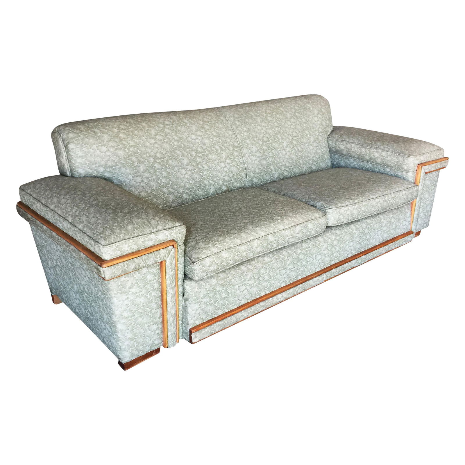 Midcentury Sofa in the Milo Baughman Style with Walnut Trim - 2