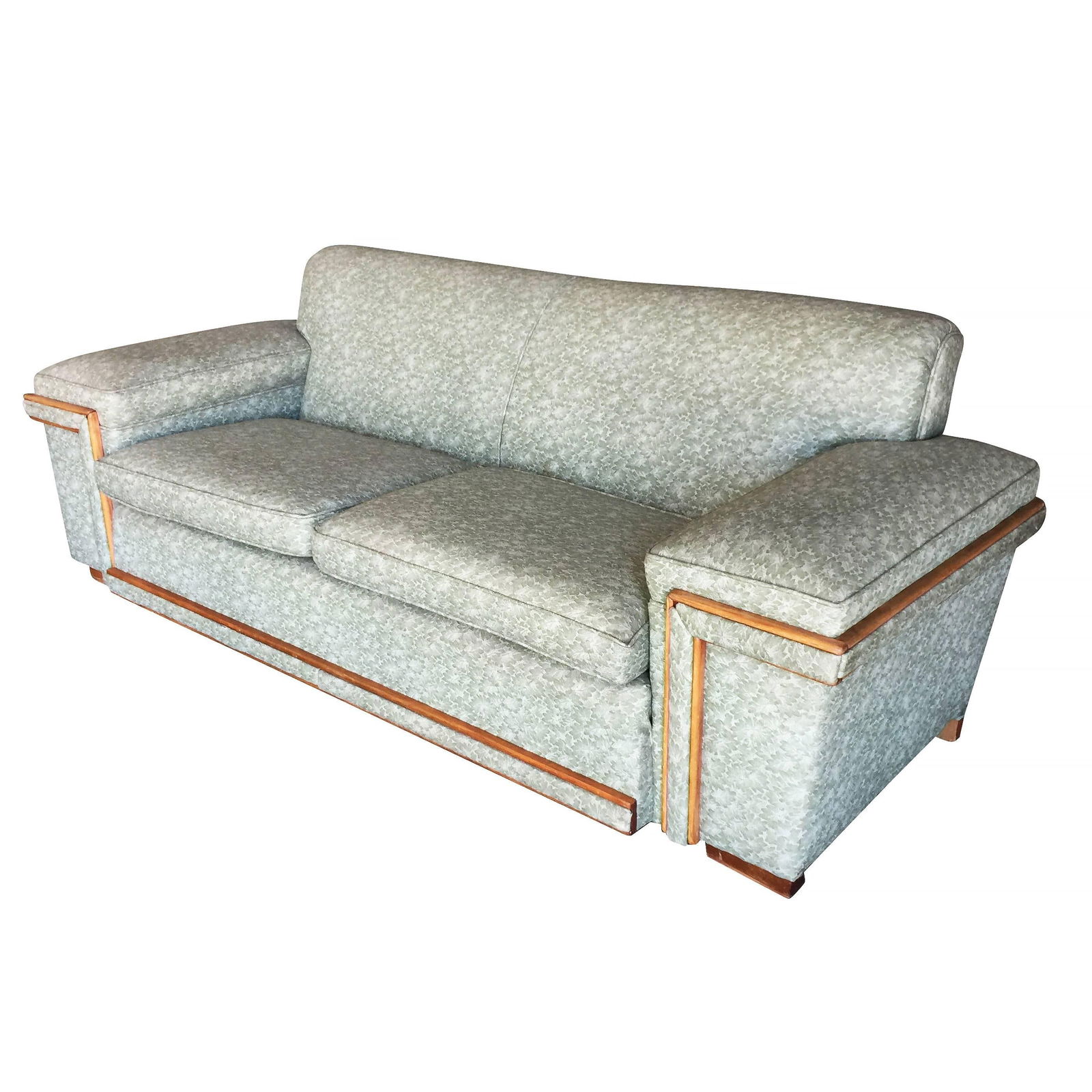 Midcentury Sofa in the Milo Baughman Style with Walnut Trim - 5