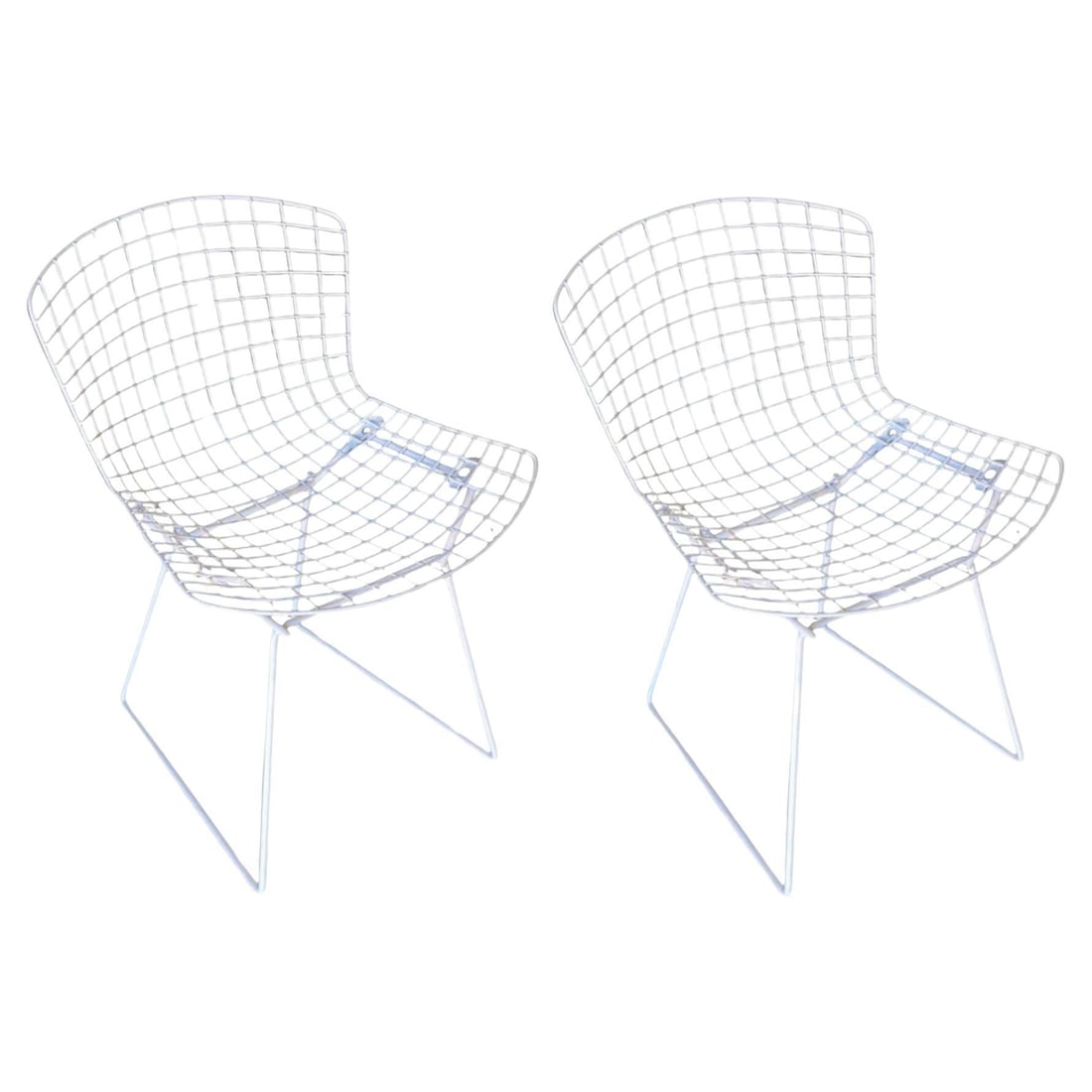 White Wire Side Chair by Harry Bertoia for Knoll, Pair Circa 1952 - 7
