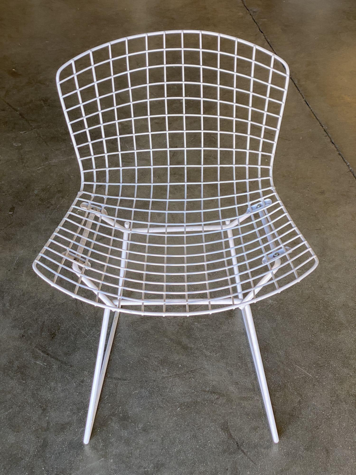 White Wire Side Chair by Harry Bertoia for Knoll, Pair Circa 1952 - 9
