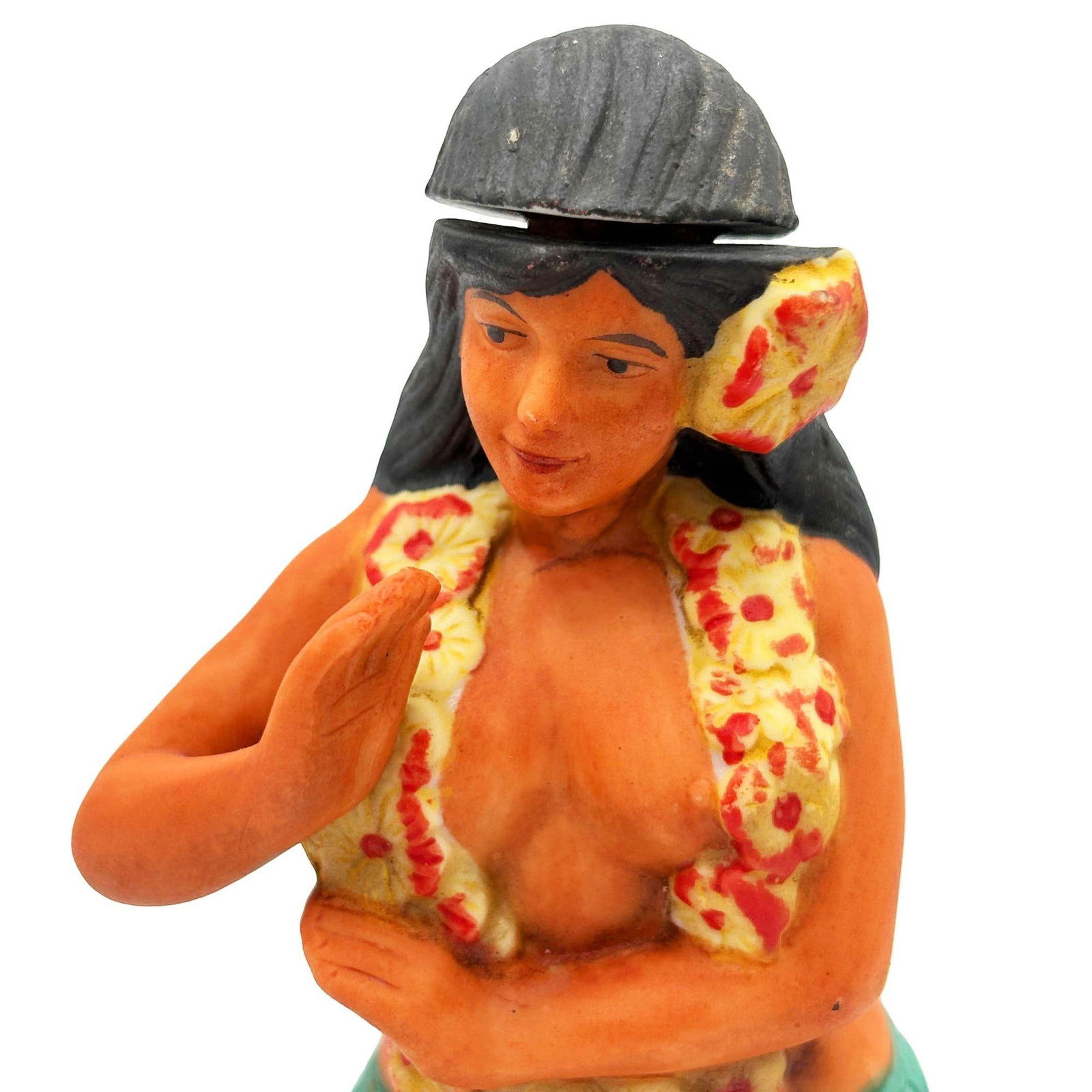 Hawaiian Distilleries Ceramic Hula Girl Dancer Rum Decanter Bottle 1976 - 16