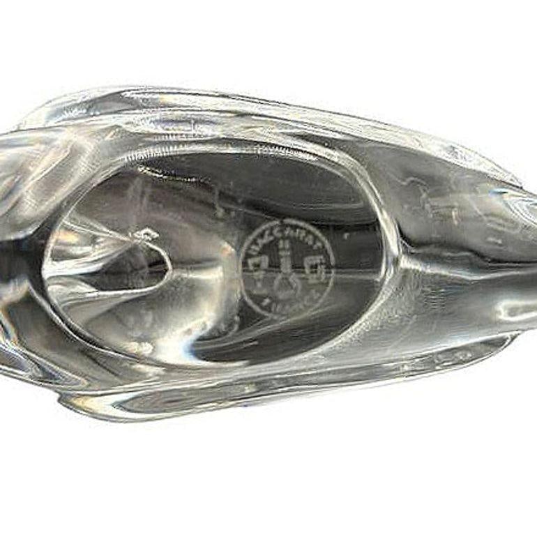 Vintage French Paperweight Crystal Pelican Sculpture, Signed Baccarat - 13