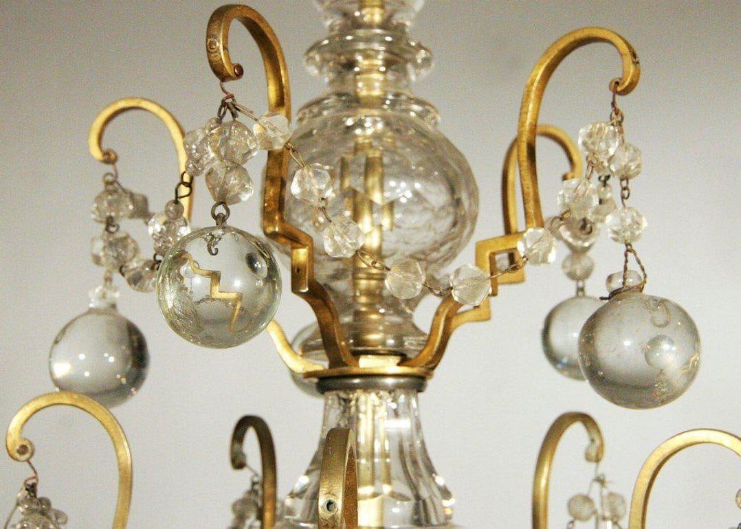 French 19th Century Crystal and Glass Girandole Table Lamp - 10