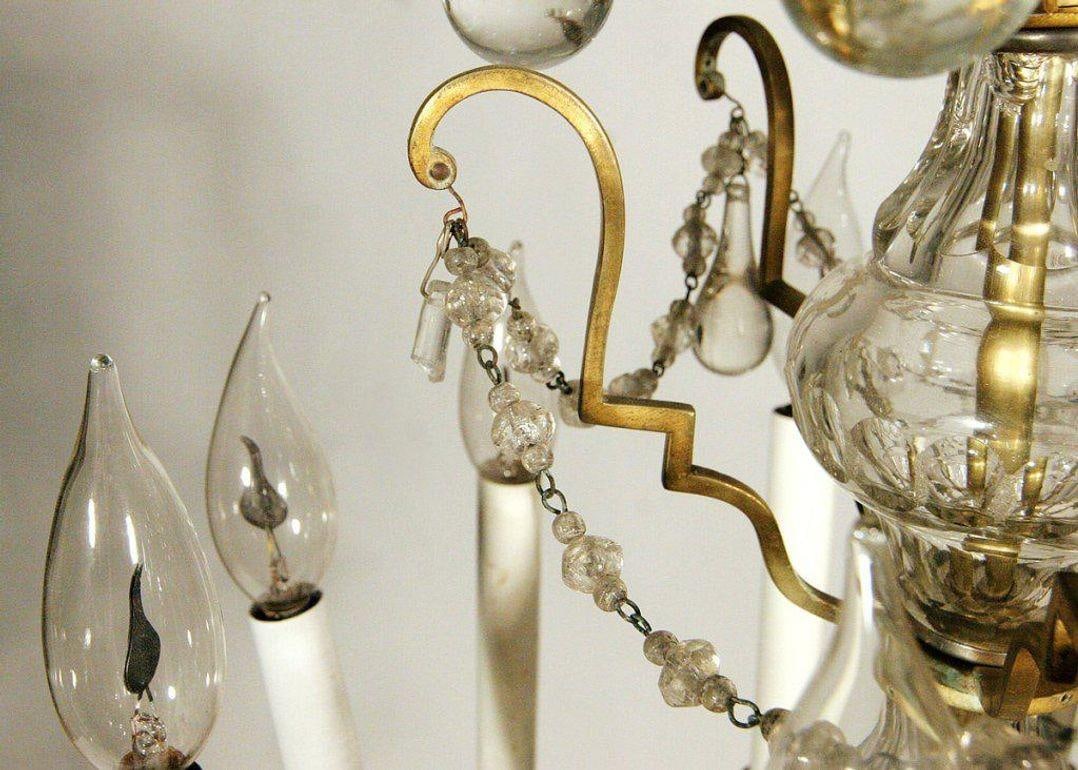 French 19th Century Crystal and Glass Girandole Table Lamp - 11