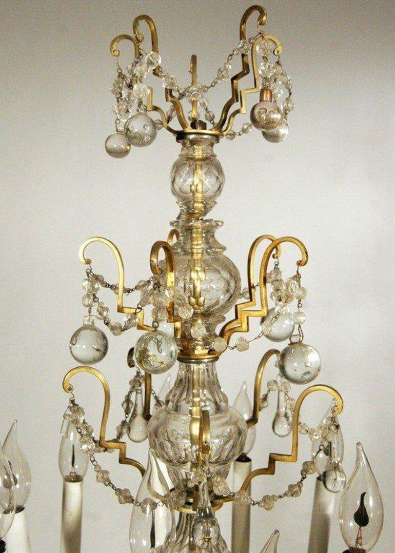 French 19th Century Crystal and Glass Girandole Table Lamp - 16