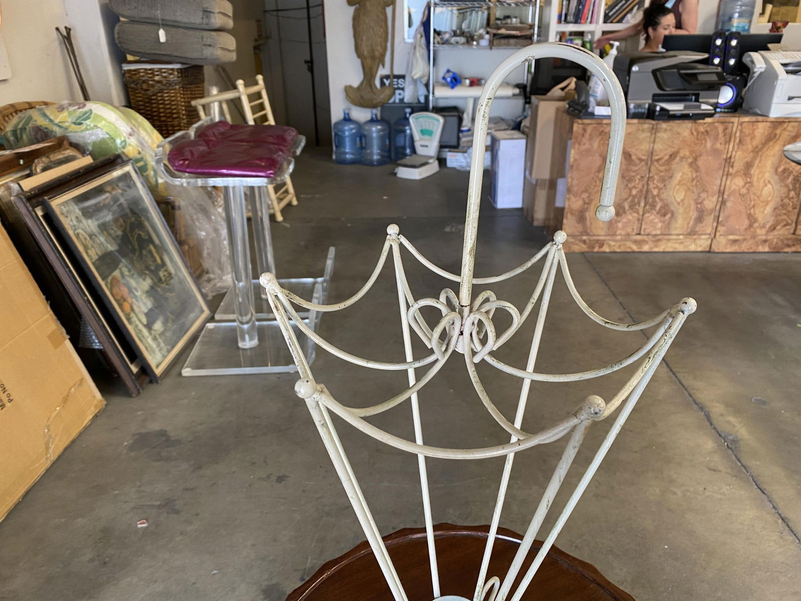 George Nelson Inspired Iron Wire Umbrella Stand - 2
