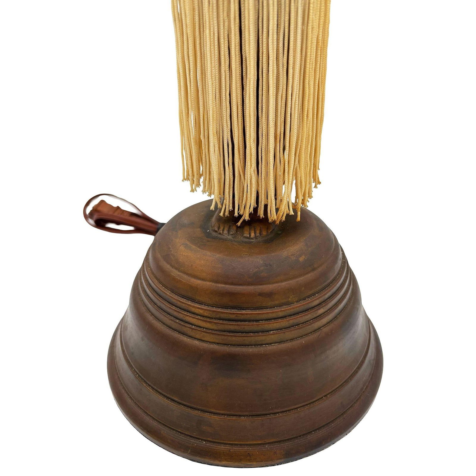 Mid-Century Hawaiian Hula Girl Copper Table Lamp w/ Wicker Shade - 13