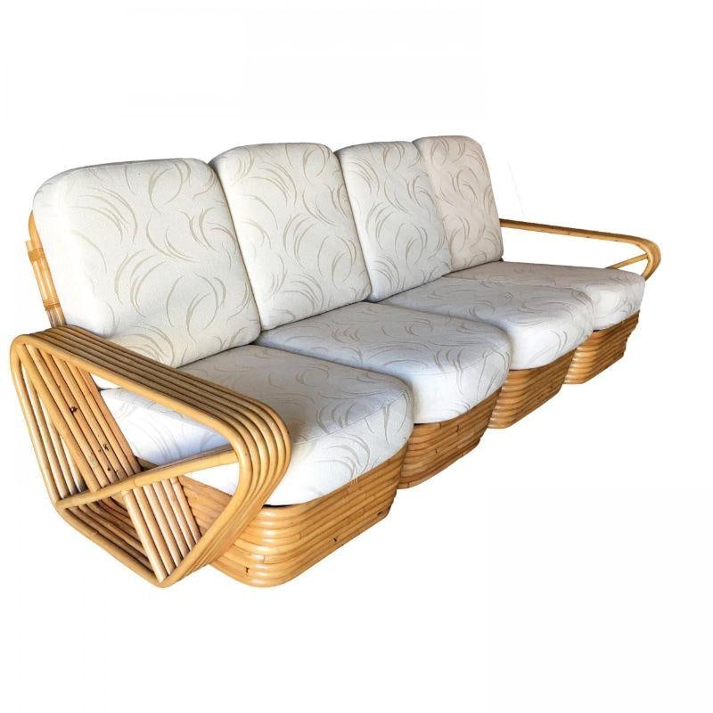 Restored Vintage 1940's Five-Strand Square Pretzel Four-Seat Sectional Sofa - 11