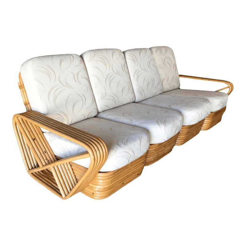 Restored Vintage 1940's Five-Strand Square Pretzel Four-Seat Sectional Sofa - 15