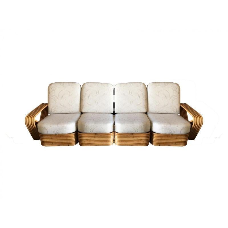 Restored Vintage 1940's Five-Strand Square Pretzel Four-Seat Sectional Sofa - 8