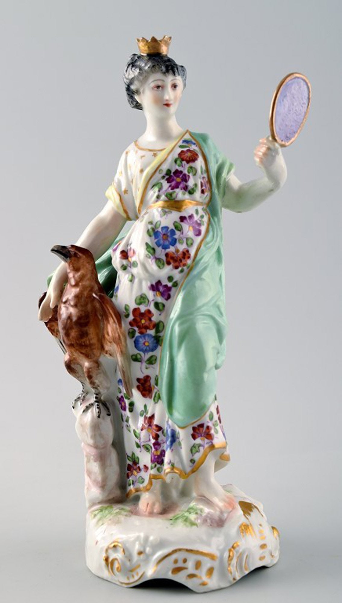 Antique porcelain figurine in Meissen style, late 19c. Overglaze. (1 of 6)