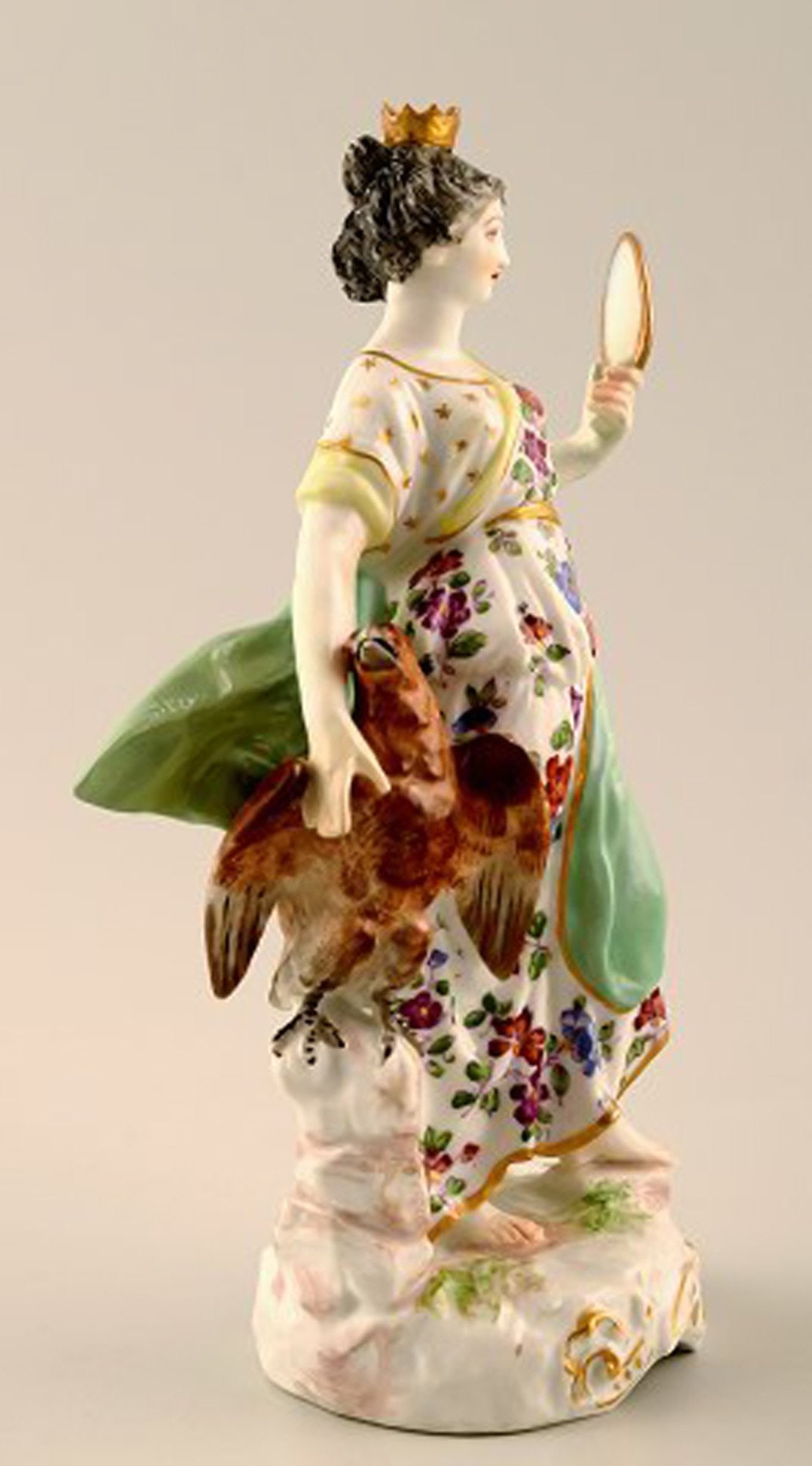 Antique porcelain figurine in Meissen style, late 19c. Overglaze. - 3