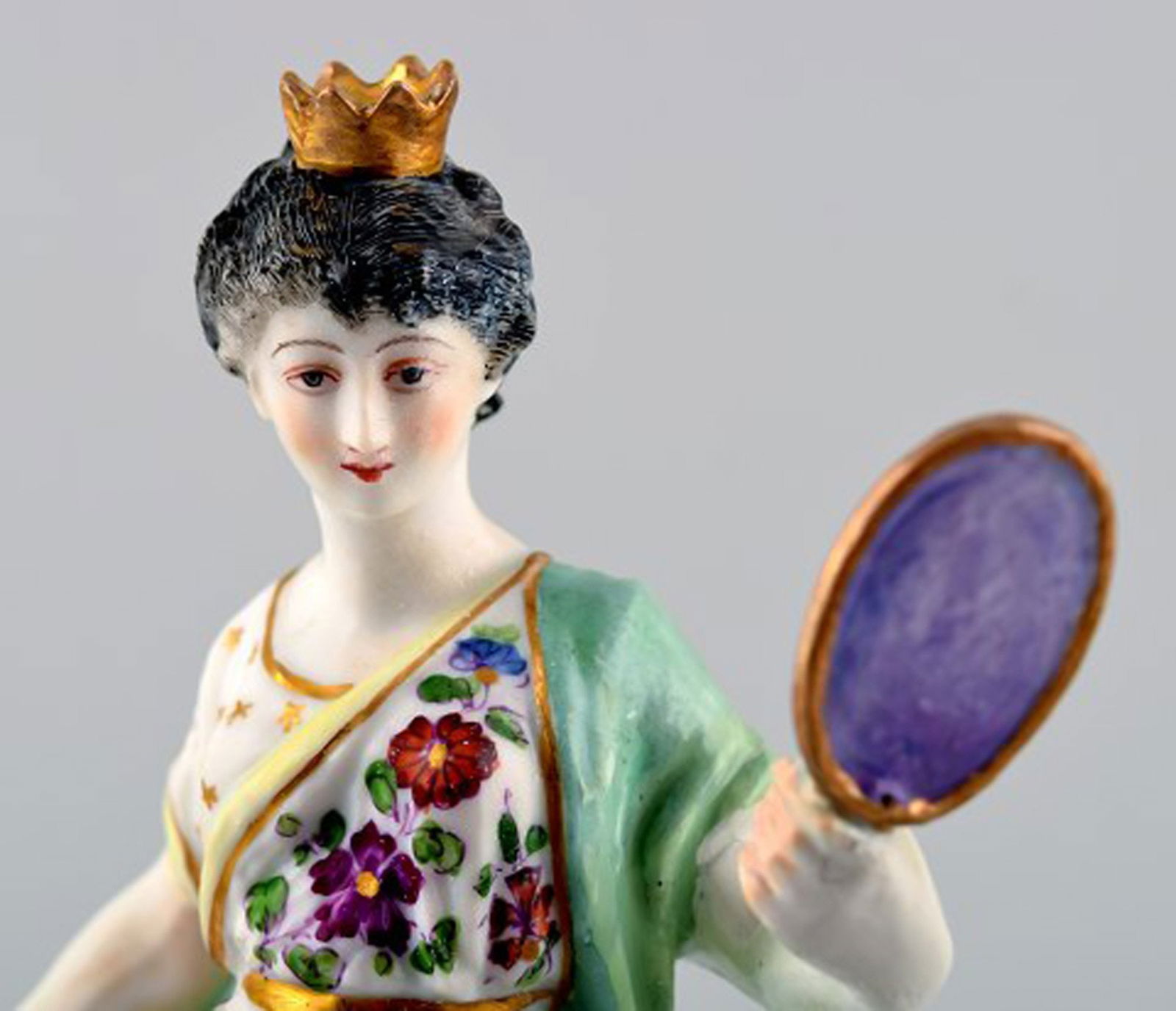 Antique porcelain figurine in Meissen style, late 19c. Overglaze. - 6