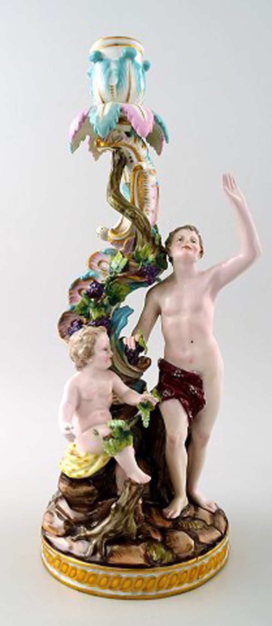 Meissen, pair of antique candlesticks. - 2