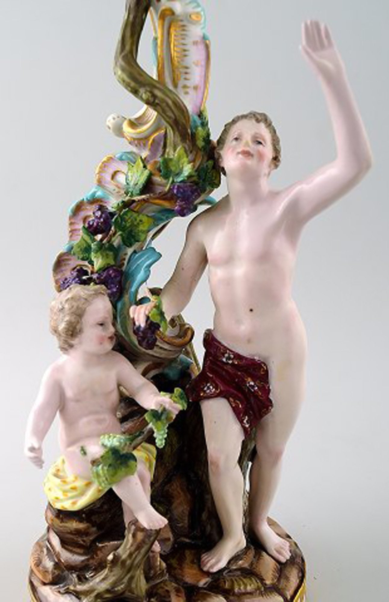 Meissen, pair of antique candlesticks. - 3