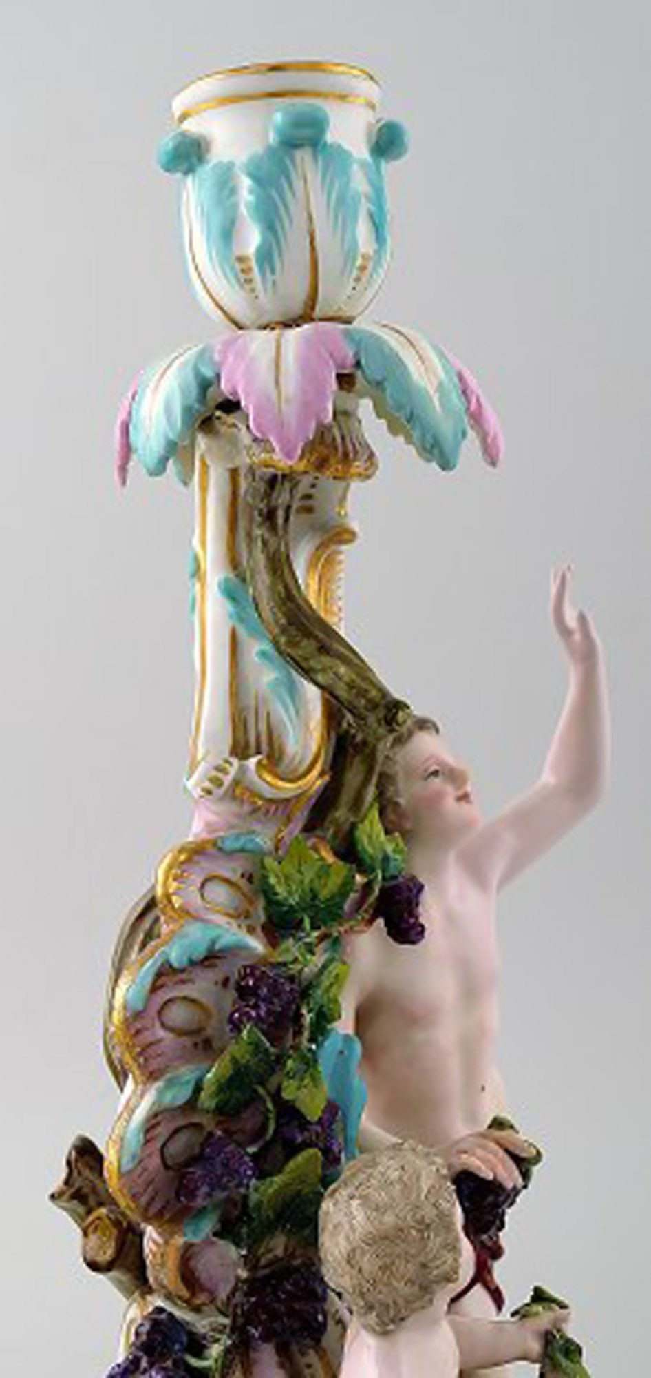 Meissen, pair of antique candlesticks. - 4