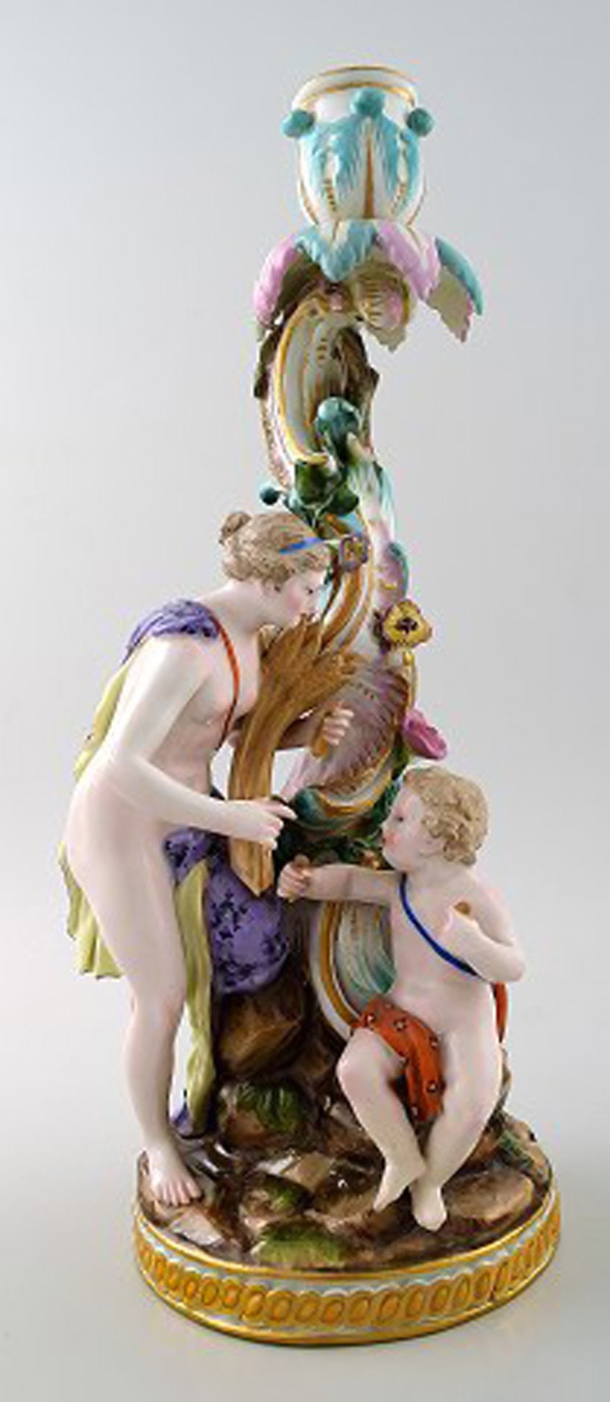 Meissen, pair of antique candlesticks. - 5