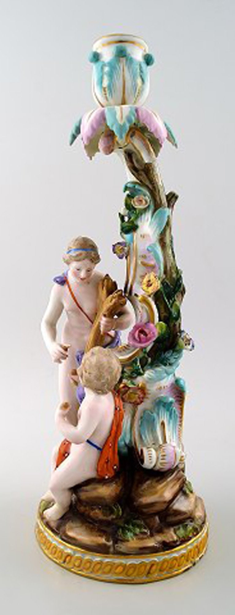 Meissen, pair of antique candlesticks. - 8