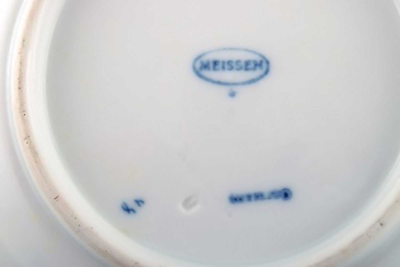 Stadt Meissen onion pattern. Salad plate. Two pieces in stock. Mid 20th century. - 4