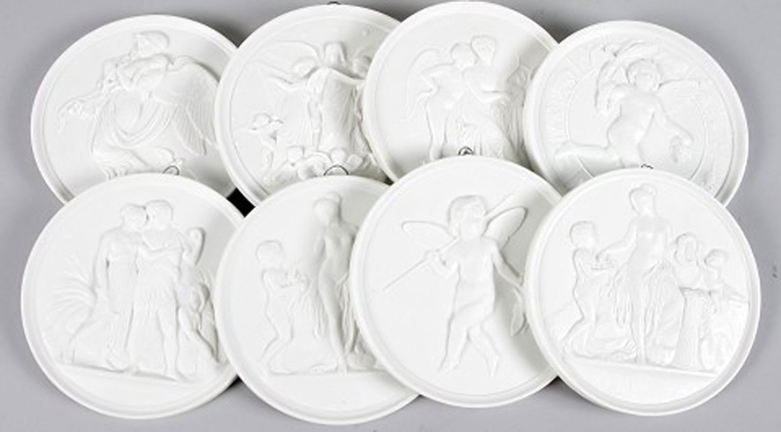 Biscuit plates after Thorvaldsen, B&G (Bing & Grondahl) and Royal Copenhagen. 10 pcs. in stock. - 2