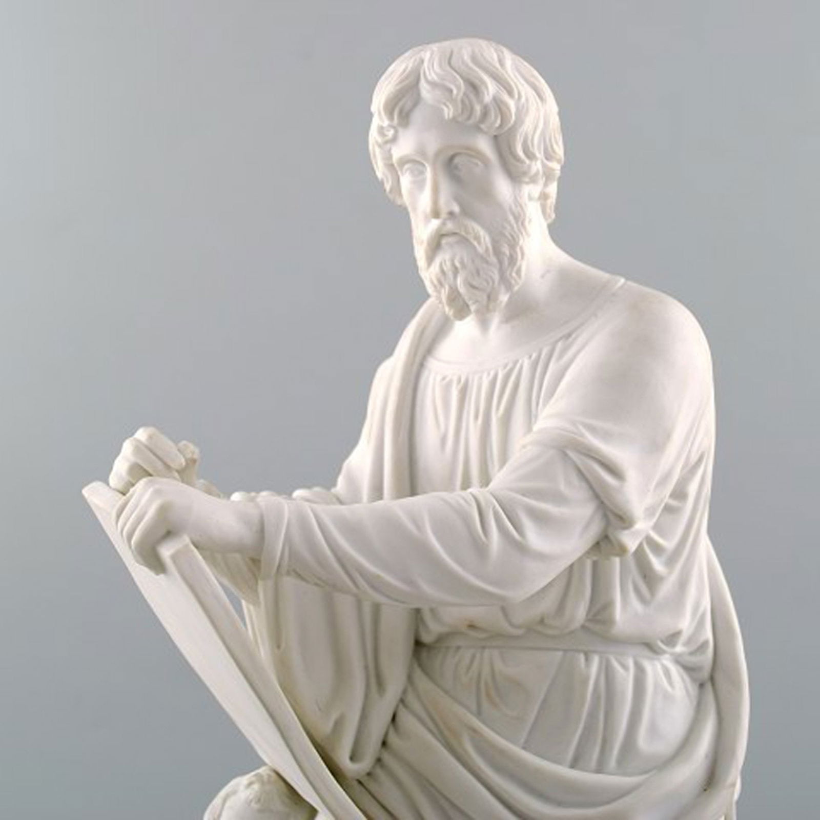 Antique b & g / Bing & Grondahl after Thorvaldsen, biscuit figure of Apostle, rare model. - 6