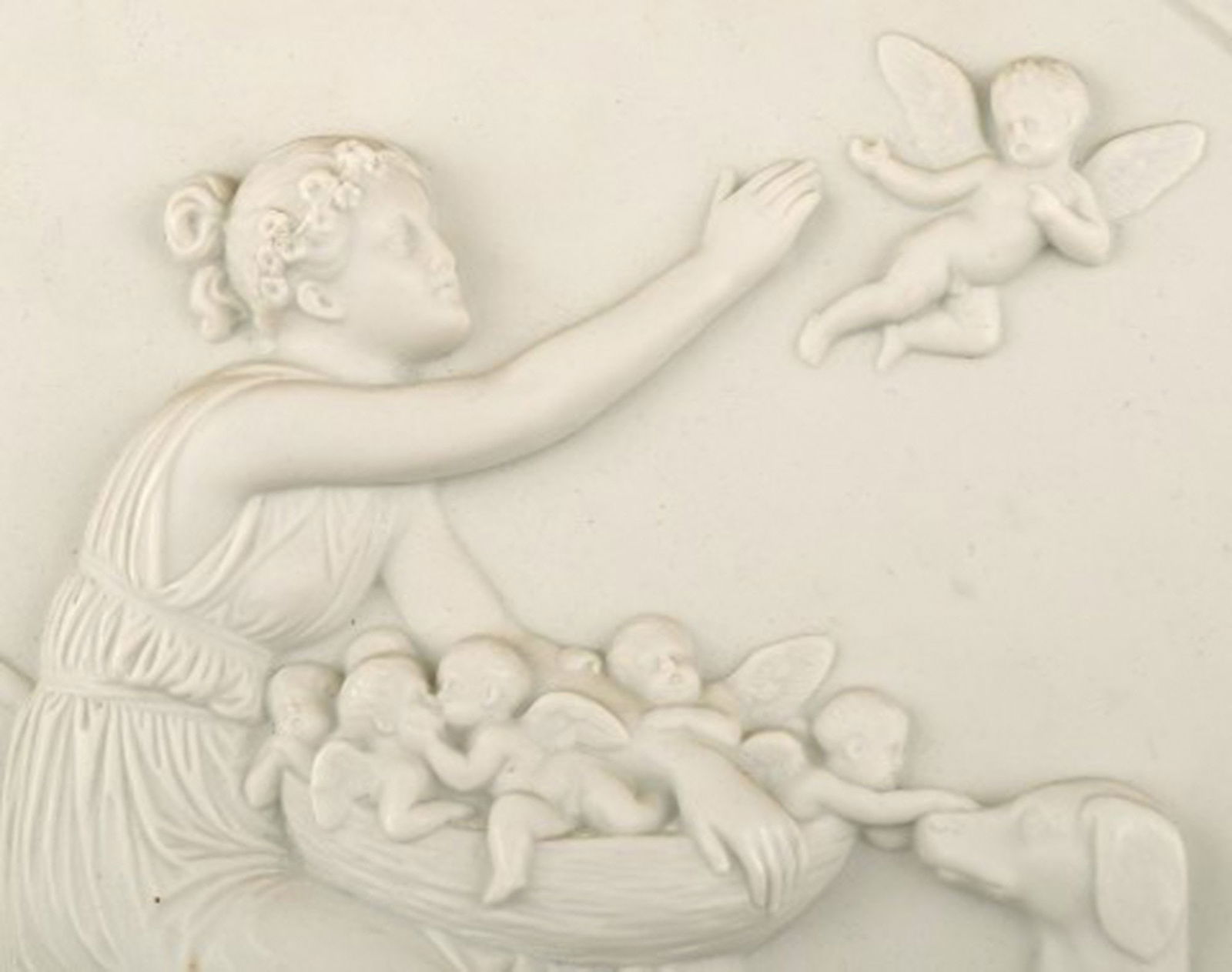 Rare B&G (Bing & Grondahl) large biscuit plate by Thorvaldsen, 1880s. - 2