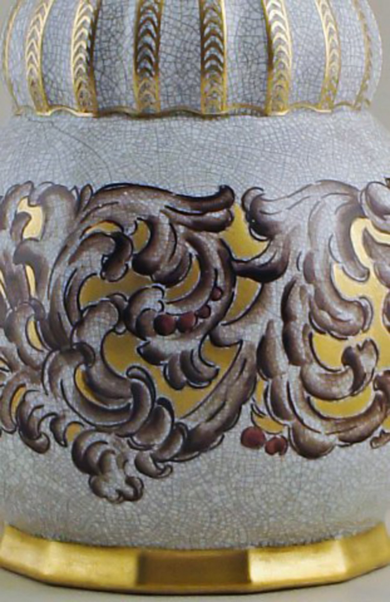 Dahl Jensen table lamp crackle porcelain, decorated in gold. - 3