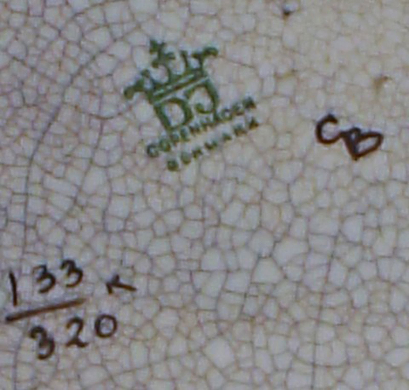 Dahl Jensen table lamp crackle porcelain, decorated in gold. - 6