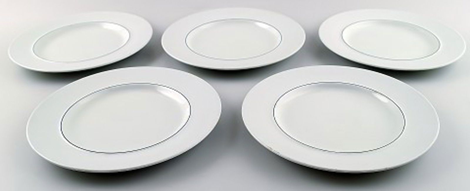 Deep plates for soup / pasta / porridge / yogurt. Aluminia/Royal Copenhagen blue line, earthenware. - 2