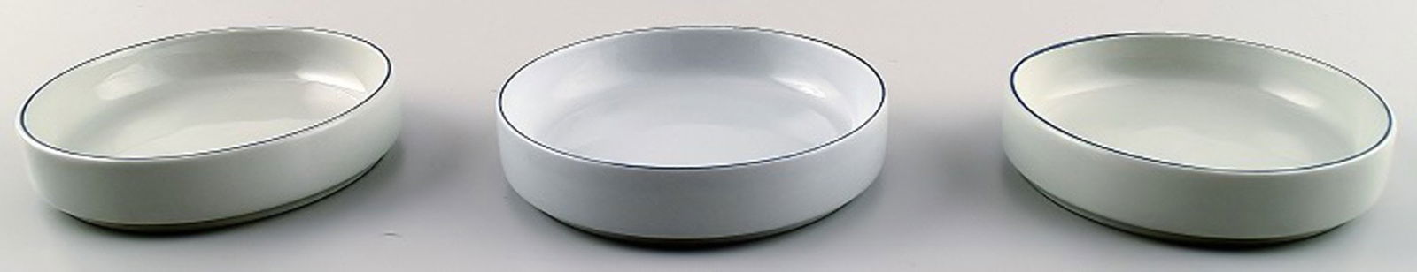 Coasters. Aluminia/Royal Copenhagen blue line, earthenware. 3 pcs. in stock.: Title: Coasters. Aluminia/Royal Copenhagen blue line, earthenware. 3 pcs. in stock. Description: 3 coasters. Aluminia/Royal Copenhagen blue line, earthenware. Blue line was designed by Grethe Meyer fo