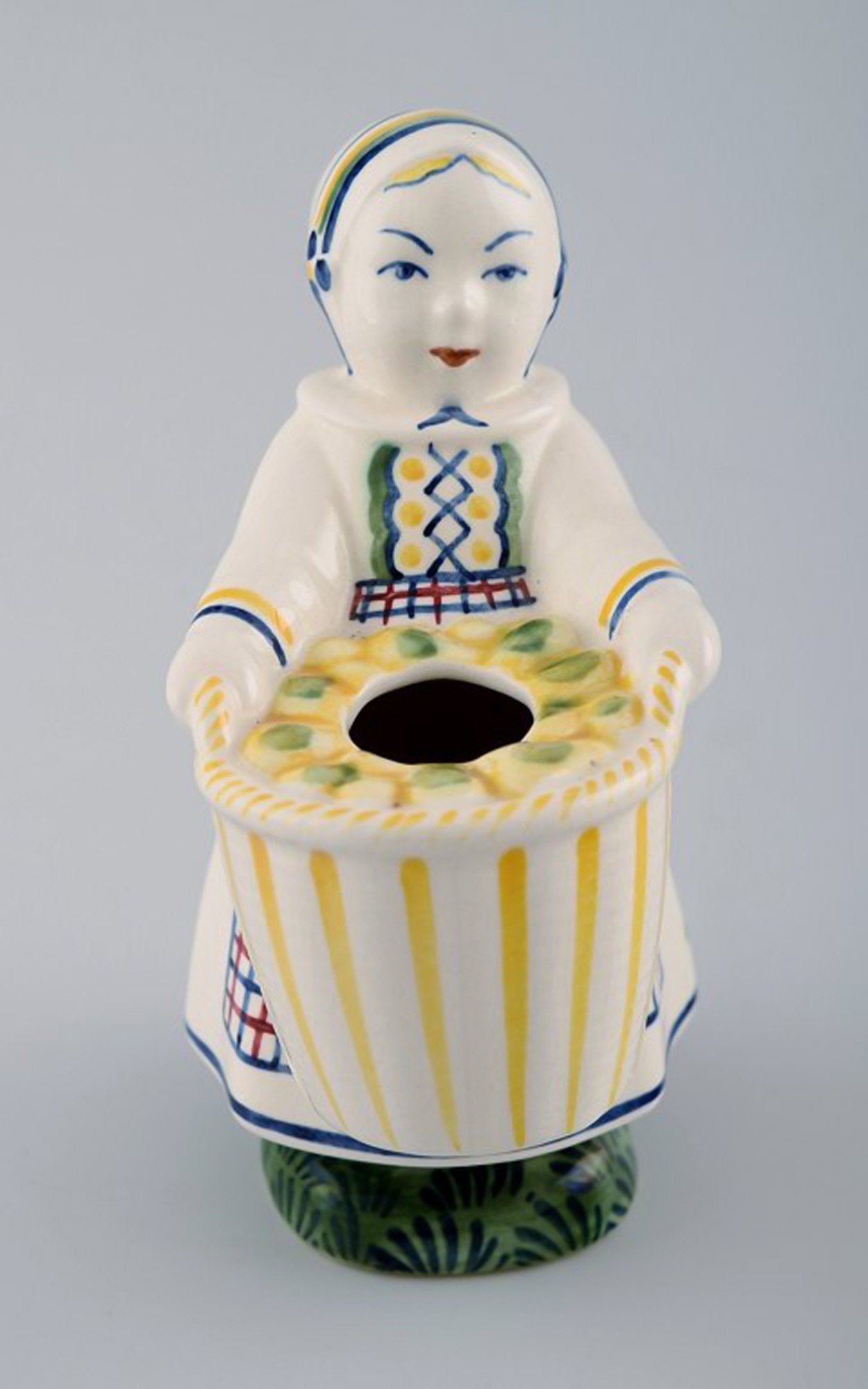 Aluminia, Denmark Child Care figure, Cousin from Amager.: Title: Aluminia, Denmark Child Care figure, Cousin from Amager. Description: Aluminia, Denmark Child Care figure, Cousin from Amager. Aluminia childcare figure in perfect condition. Cousin from