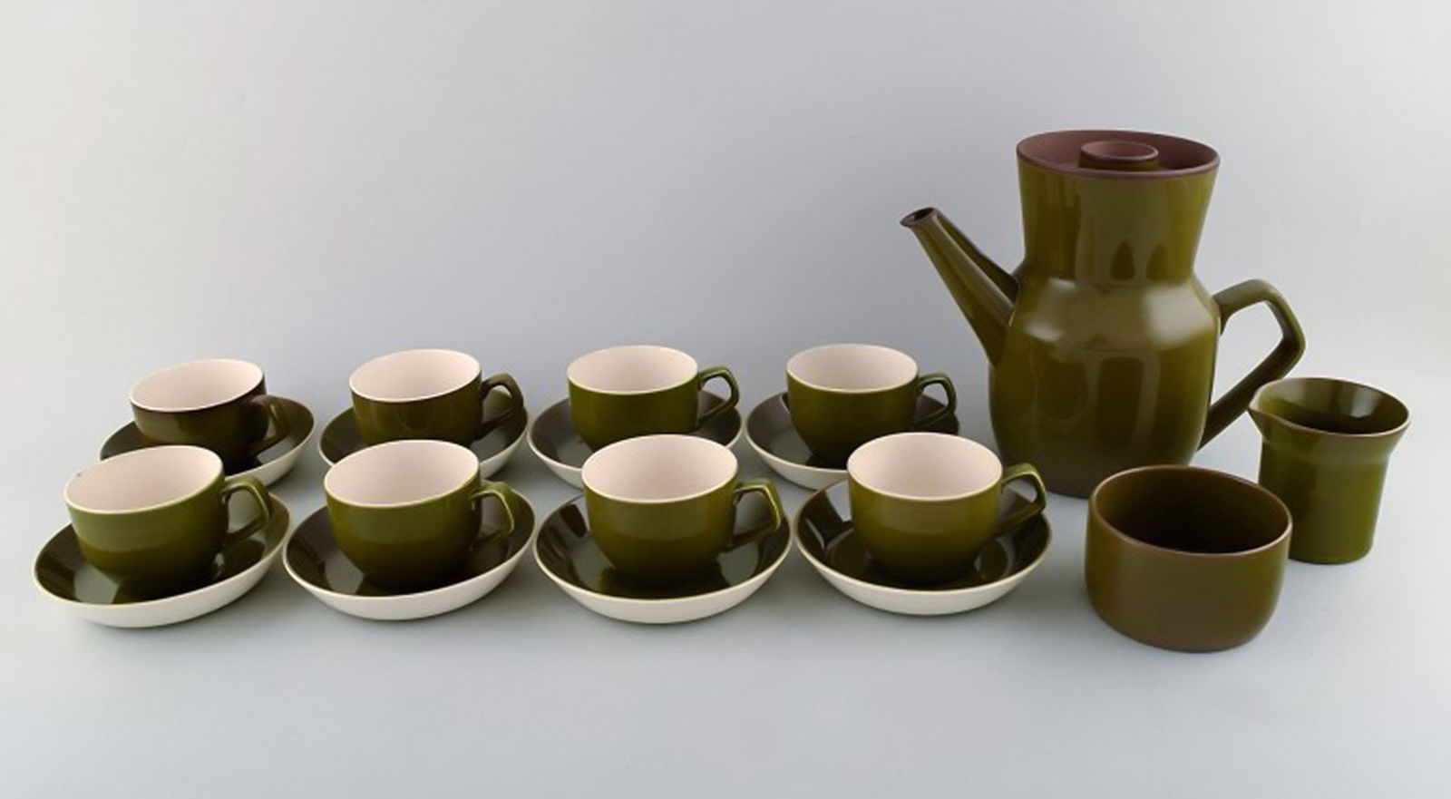 Timiana dinner service from Aluminia in faience. Consisting of 8 coffee cups with saucers. Coffee (1 of 8)