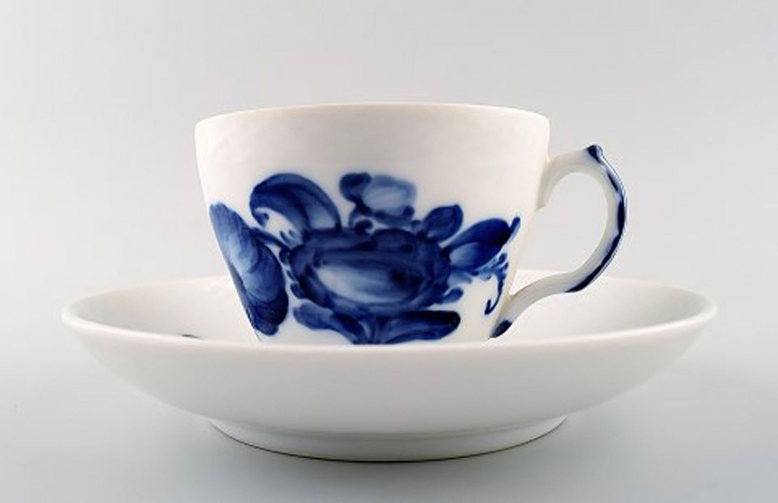 Royal Copenhagen blue flower, coffee cup and saucer. Number 10/8040. - 2