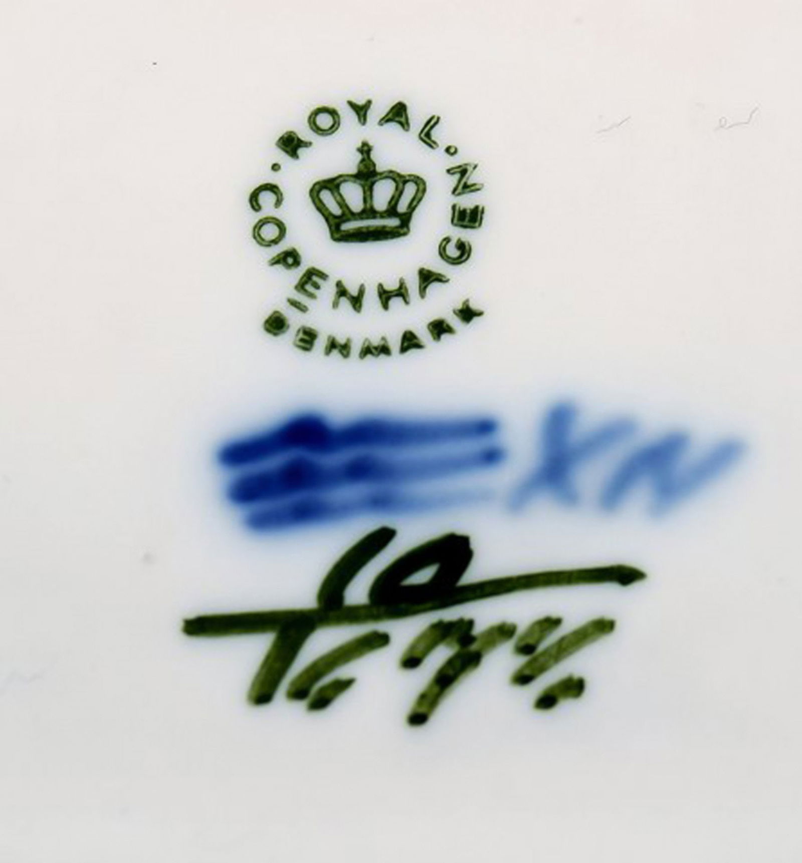 Royal Copenhagen Blue Flower braided, cream cup with square saucer. - 5