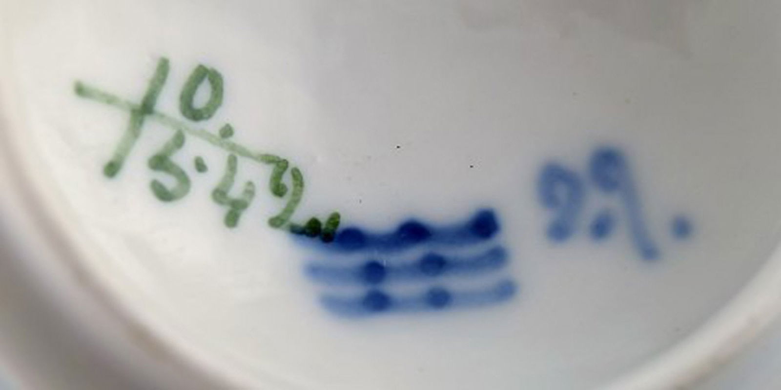 Royal Copenhagen Blue Flower braided, set of 4 cream cups. - 6