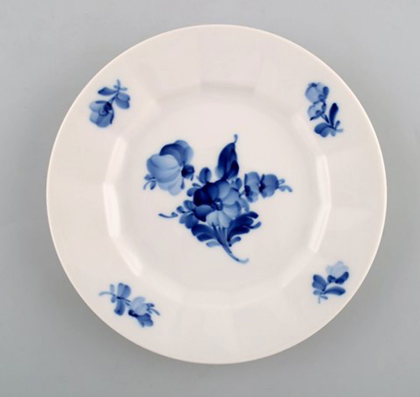 Royal Copenhagen blue flower angular set of one coffee cup with saucers and plate. - 5