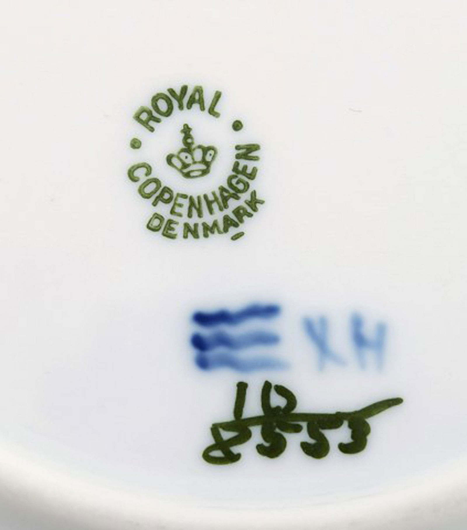 Royal Copenhagen blue flower angular set of one coffee cup with saucers and plate. - 6