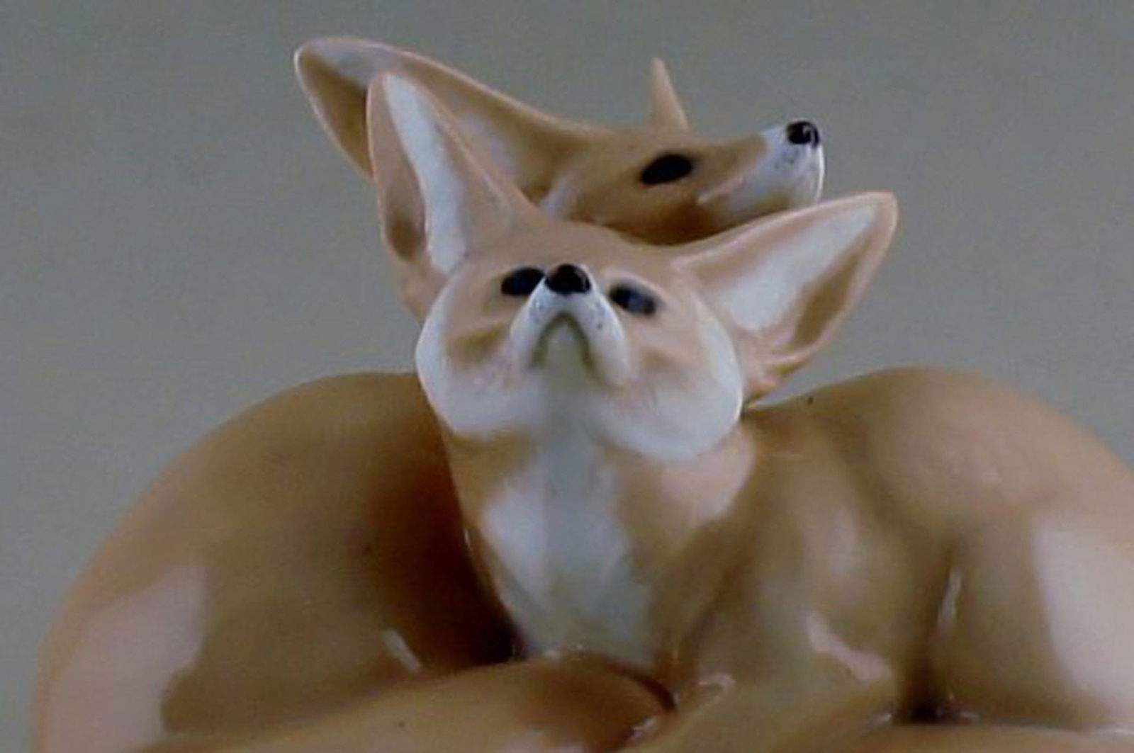 Royal Copenhagen No. 319 - Modelled by Christian Thomsen in 1901. Pair of Desert Foxes. - 2