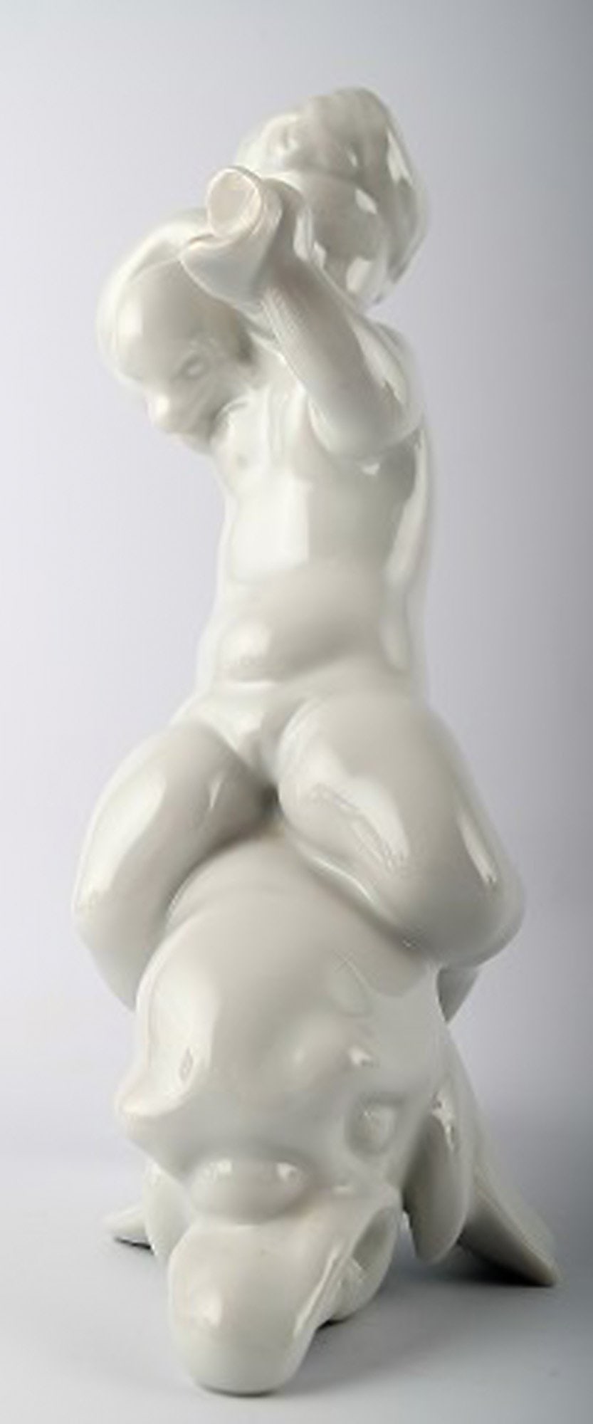 B & G, Bing & Grondahl blanc de chine, faun on dolphin. - 2