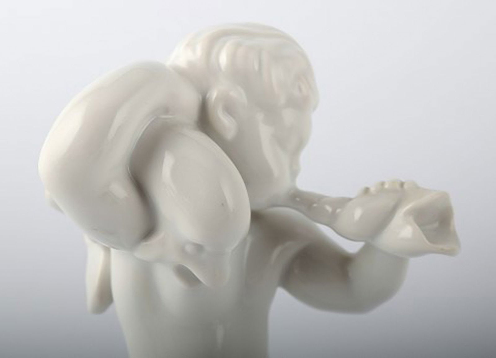 B & G, Bing & Grondahl blanc de chine, faun on dolphin. - 3