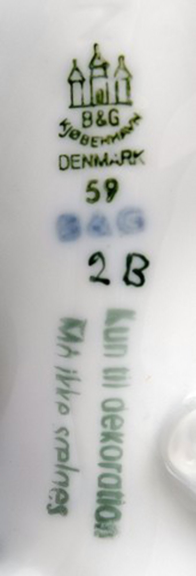 B & G, Bing & Grondahl blanc de chine, faun on dolphin. - 4