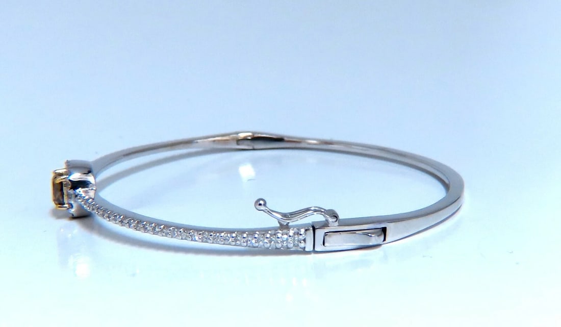 1.20ct Natural Fancy Color Diamonds Bangle Bracelet 14kt Gold Mod Deco Prime** - 5