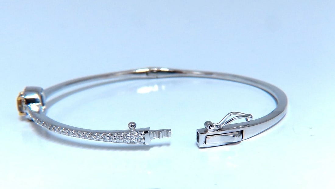 1.20ct Natural Fancy Color Diamonds Bangle Bracelet 14kt Gold Mod Deco Prime** - 6