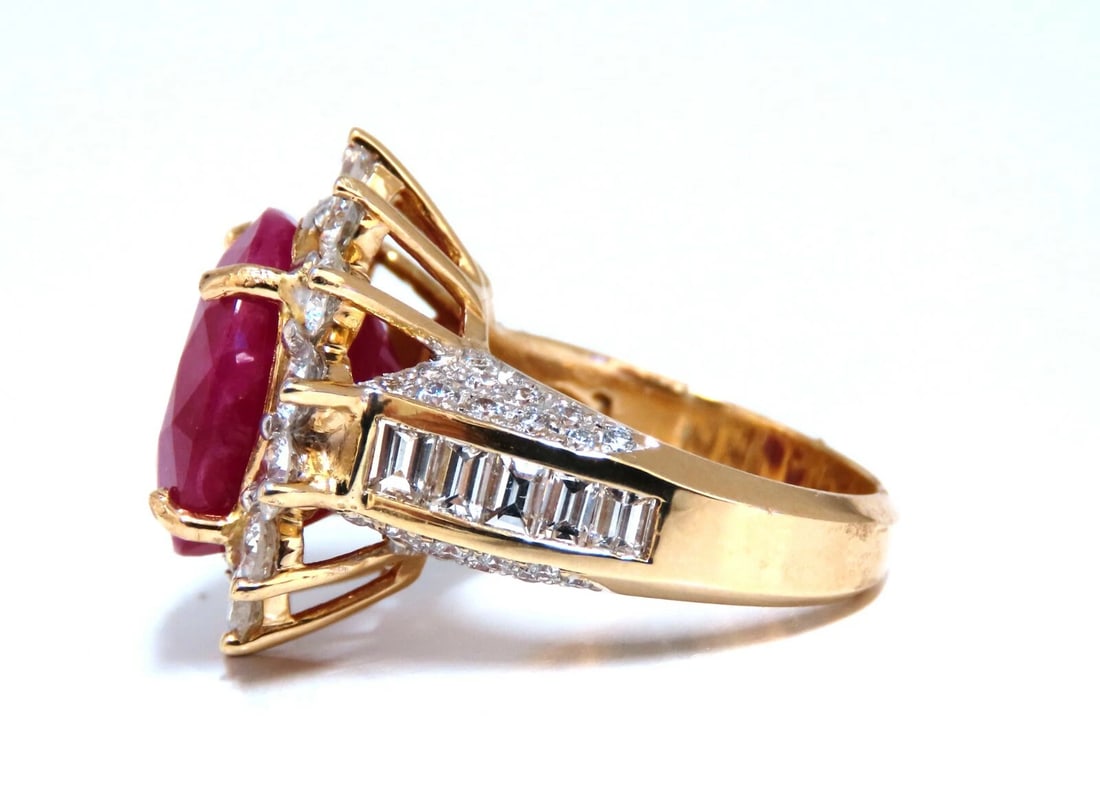 GIA Certified 16.37ct Ruby Diamonds Ring 14kt - 2